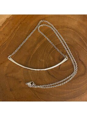 RETIRED James Avery Hammered Crescent Charm Holder Necklace, Sterling Silver